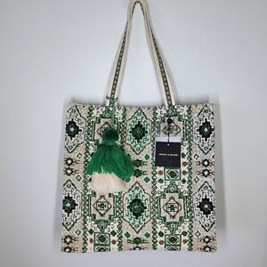 America & Beyond Tote Bag Beaded Embroidered Boho Festival Fair Crossbody Strap